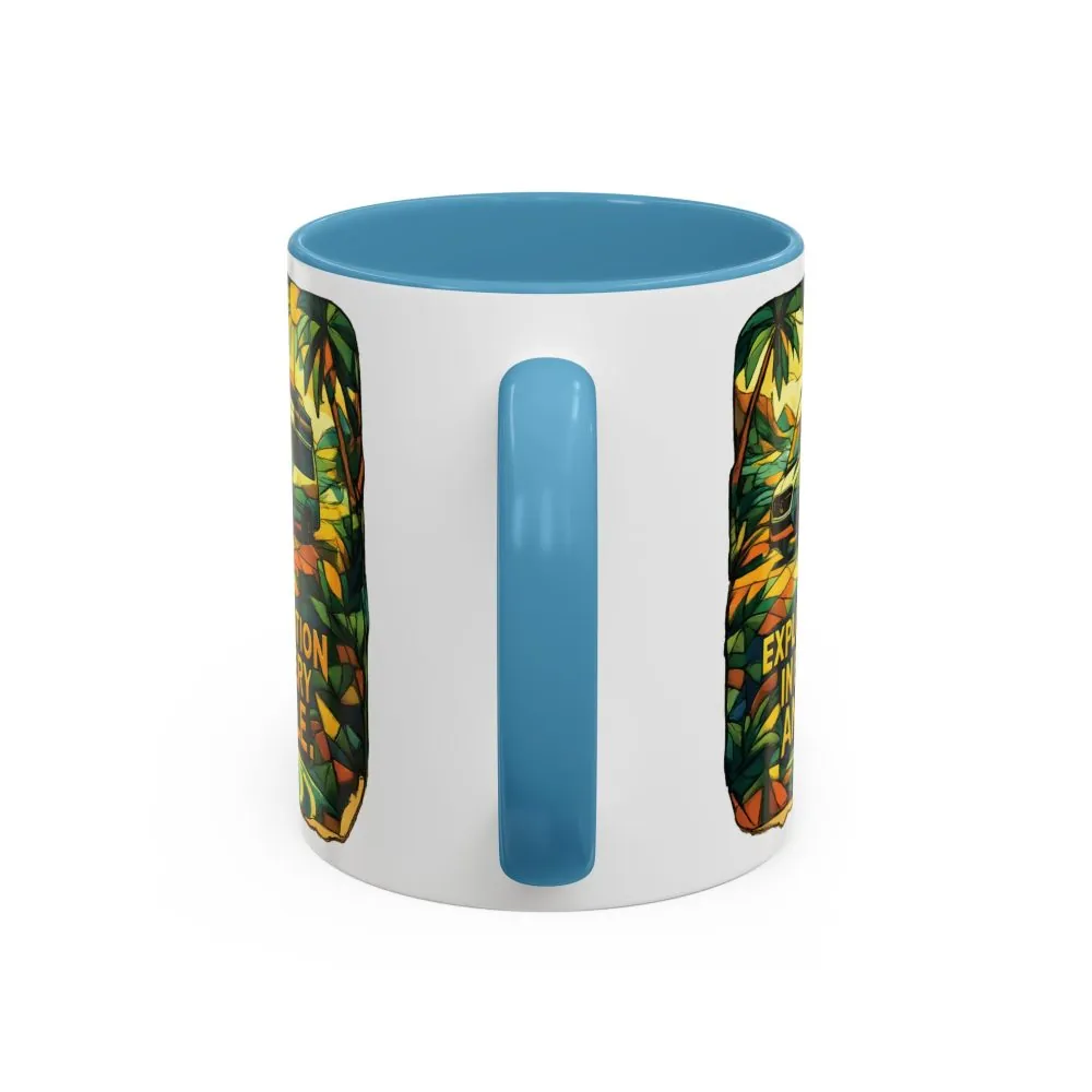 Accent Coffee Mug (11, 15oz) — "Exploration In Every Angle" Design Cubic-Line
