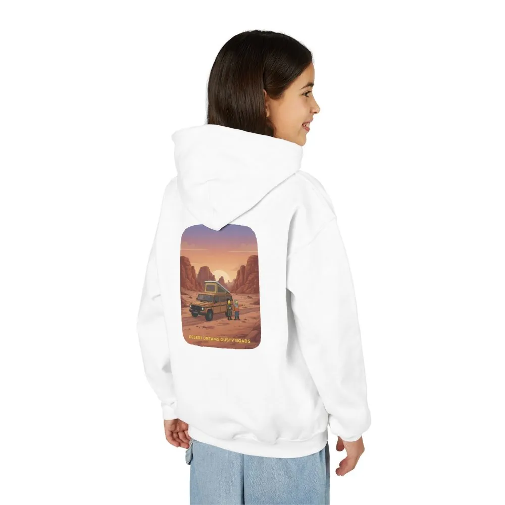 Youth Hoodie(Gildan) – "Desert Dreams Dusty Roads" (Design Sitcom-Line)
