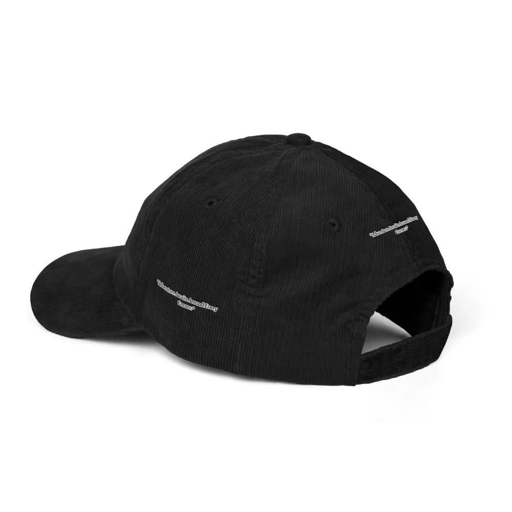 Vintage Corduroy Cap (Embroidery) — "Adventure Awaits Around Every Corner" Embroidered Hat