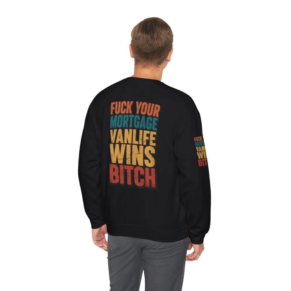 Unisex Heavy Blend™ Crewneck Sweatshirt — "Fuck Your Mortgage" Design F**K-Line