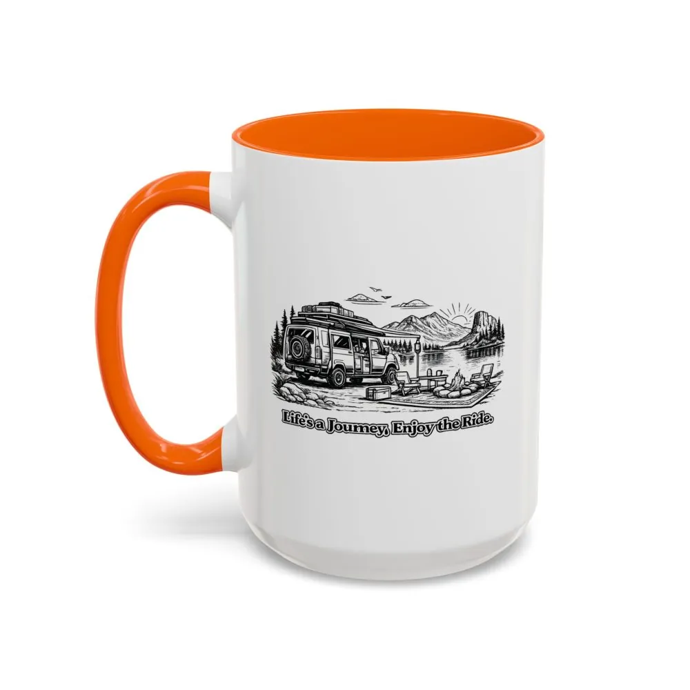 13898123402727536640_2048.jpeg Accent Coffee Mug (11, 15oz) — "Lifes A Journey,Enjoy The Ride" Design Minimal-Line