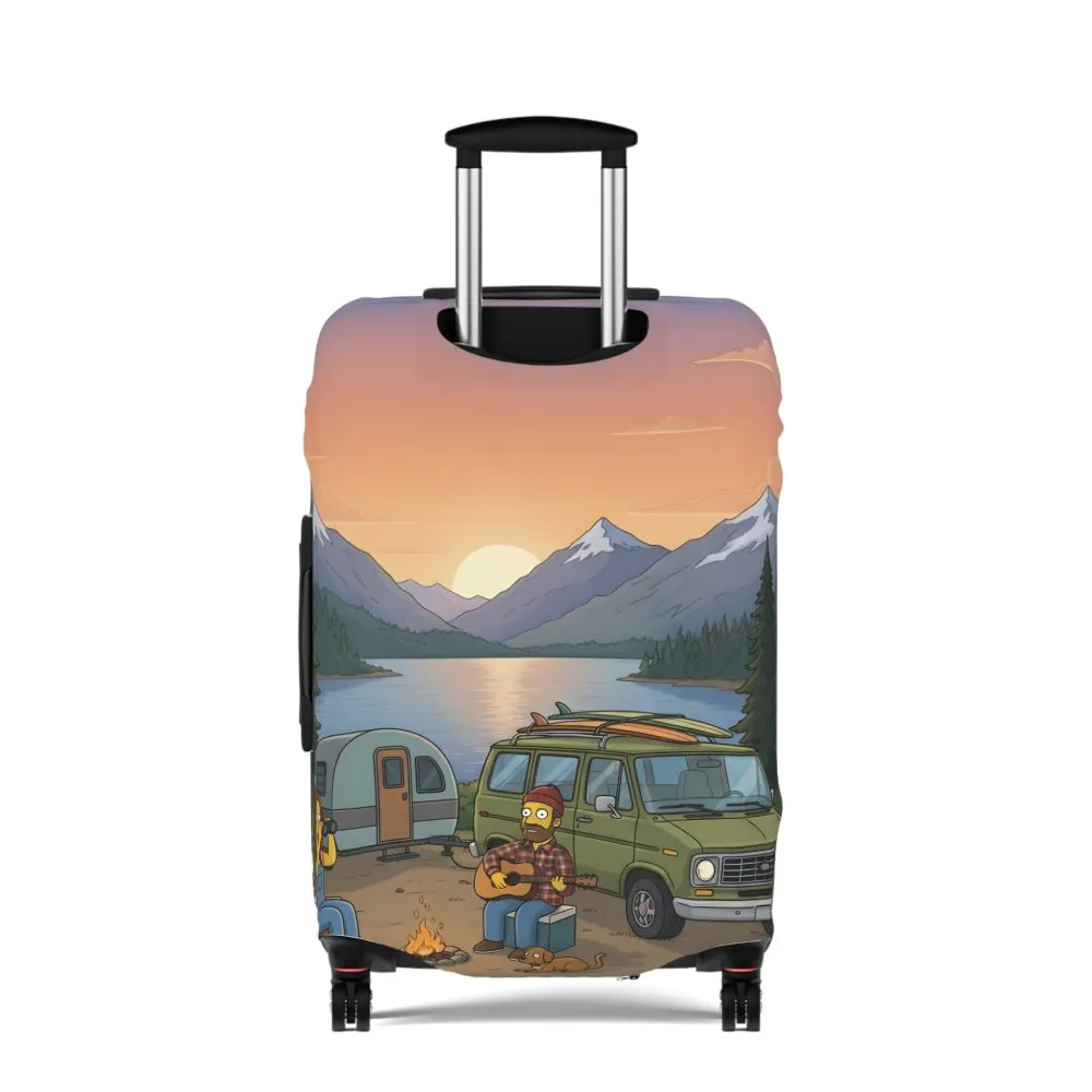 Luggage Cover — Adventure Camper Sketch Travel Suitcase(Design Sitcom-Line)