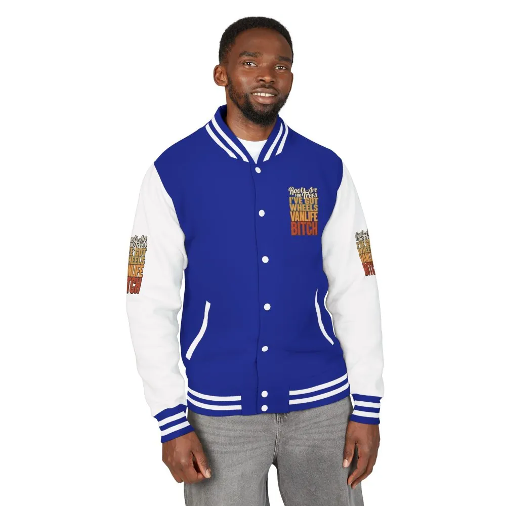 Unisex Heavyweight Letterman Jacket — "Roots Are For Trees" Design F**K-Line