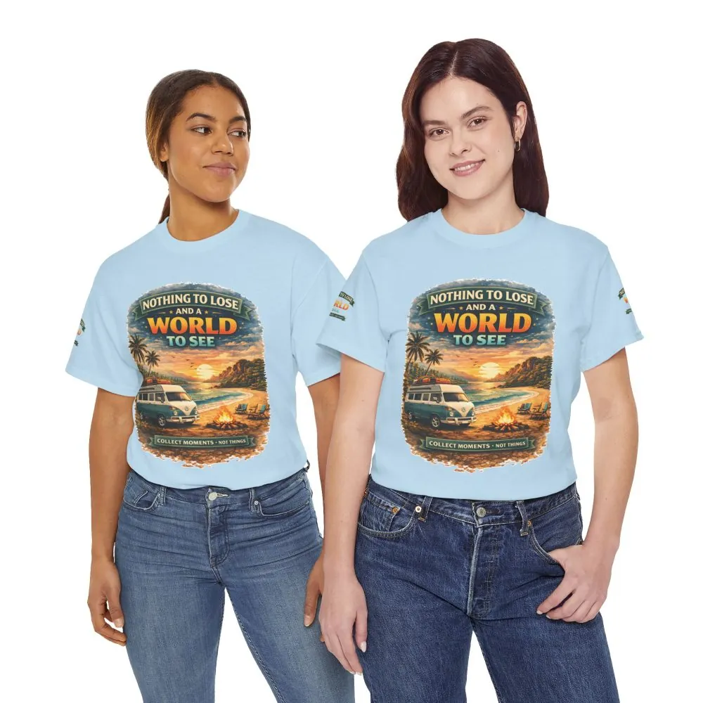 Unisex Heavy Cotton Tee — "Nothing To Lose " Design Scenic-Line