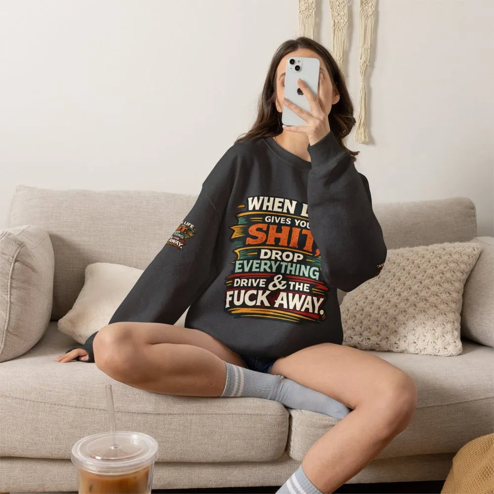13938018190932710530_2048.jpeg Unisex Heavy Blend™ Crewneck Sweatshirt — "When Live Gives You Shit" Design F**K-Line