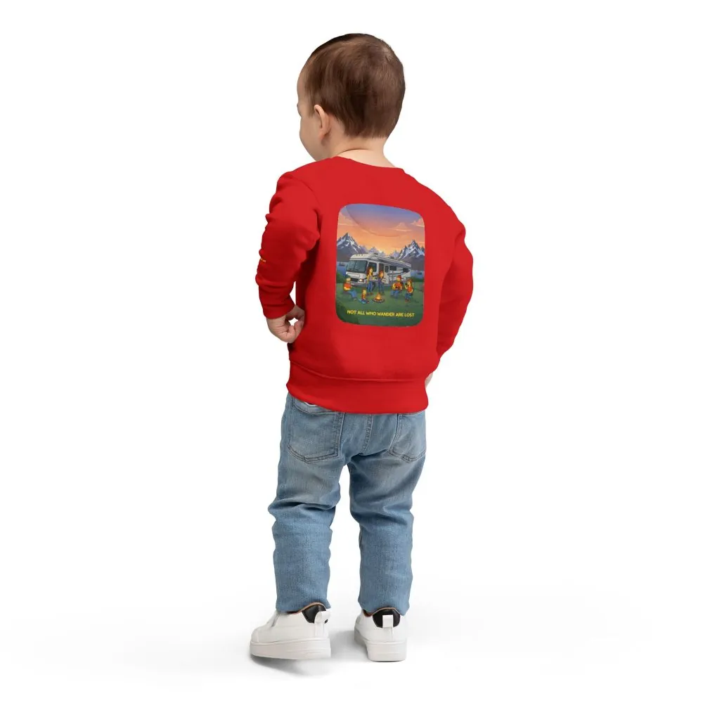 13944718448508176476_2048.jpeg Toddler Sweatshirt - "Not All Who Wander Are Lost" (Design Sitcom-Line)