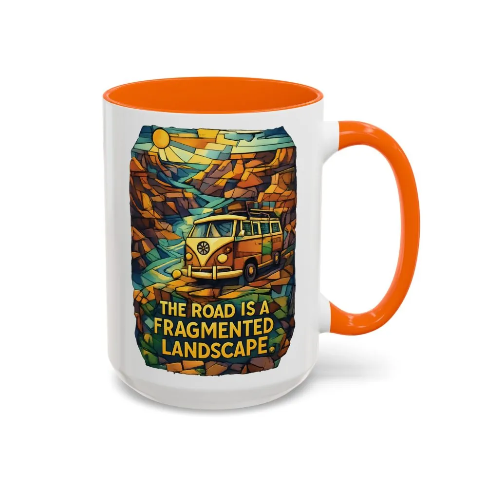 1394879147071817290_2048.jpeg Accent Coffee Mug (11, 15oz) — "The Road Is A Fragmented Landscape" Design Cubic-Line