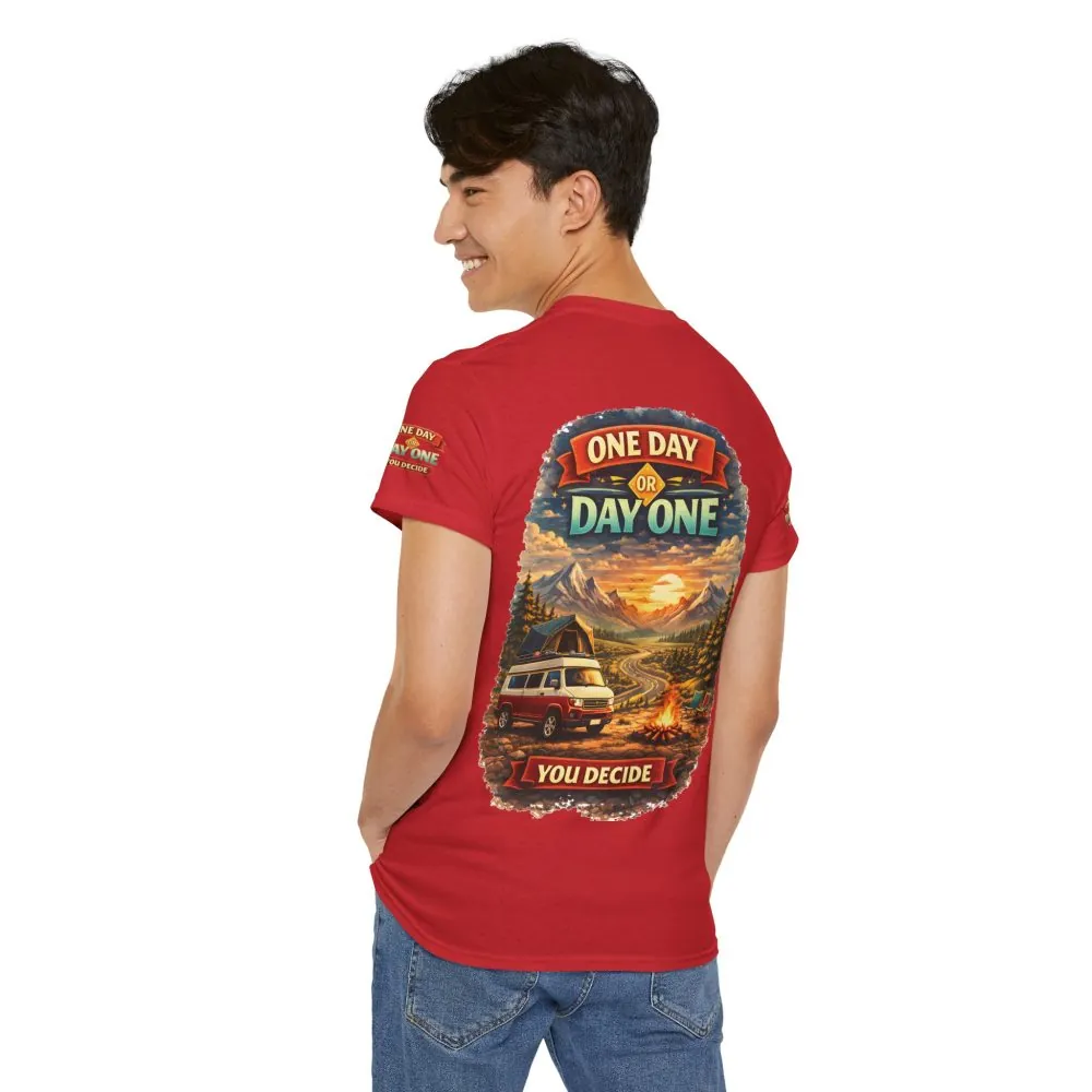 13950246650104197453_2048.jpeg Unisex Heavy Cotton Tee — "One Day Or Day One" Design Scenic-Line