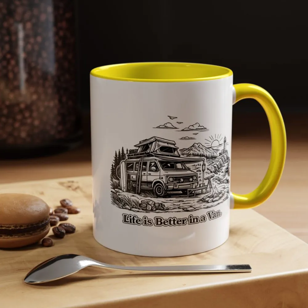 13956116523116073971_2048.jpeg Accent Coffee Mug (11, 15oz) — "Life Is Better In A Van" Design Minimal-Line