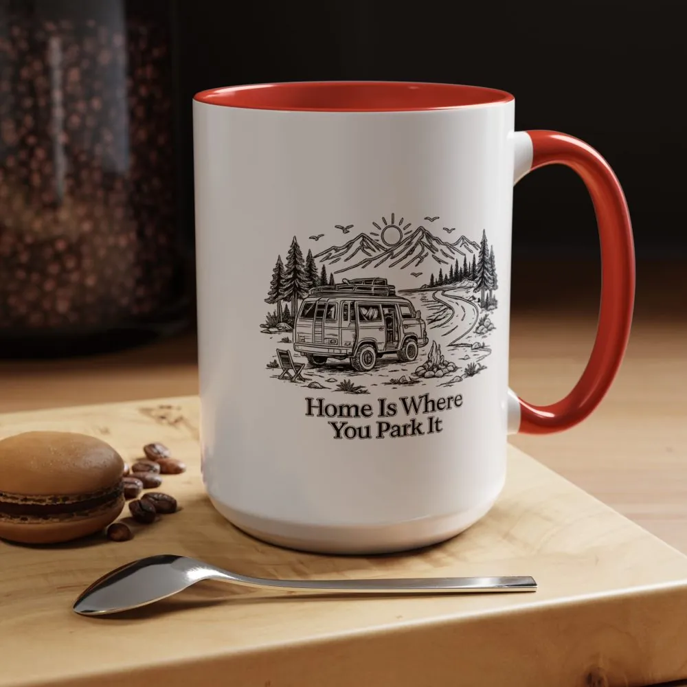 13964124772784810676_2048.jpeg Accent Coffee Mug (11, 15oz) — "Home Is Where You Park It" Design Minimal-Line