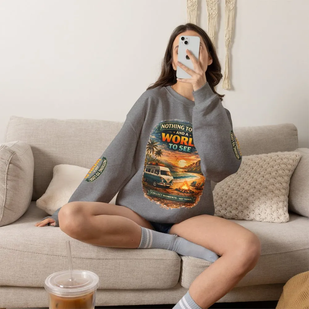 Unisex Heavy Blend™ Crewneck Sweatshirt — "Nothing To Lose" Design Scenic-Line