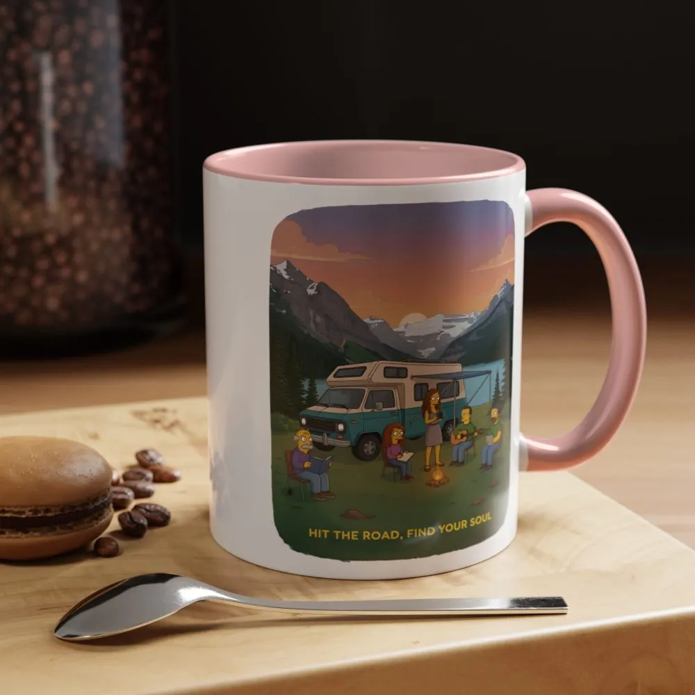 Accent Coffee Mug (11, 15oz) — "Hit The Road-Find Your Soul" Design Sitcom-Line