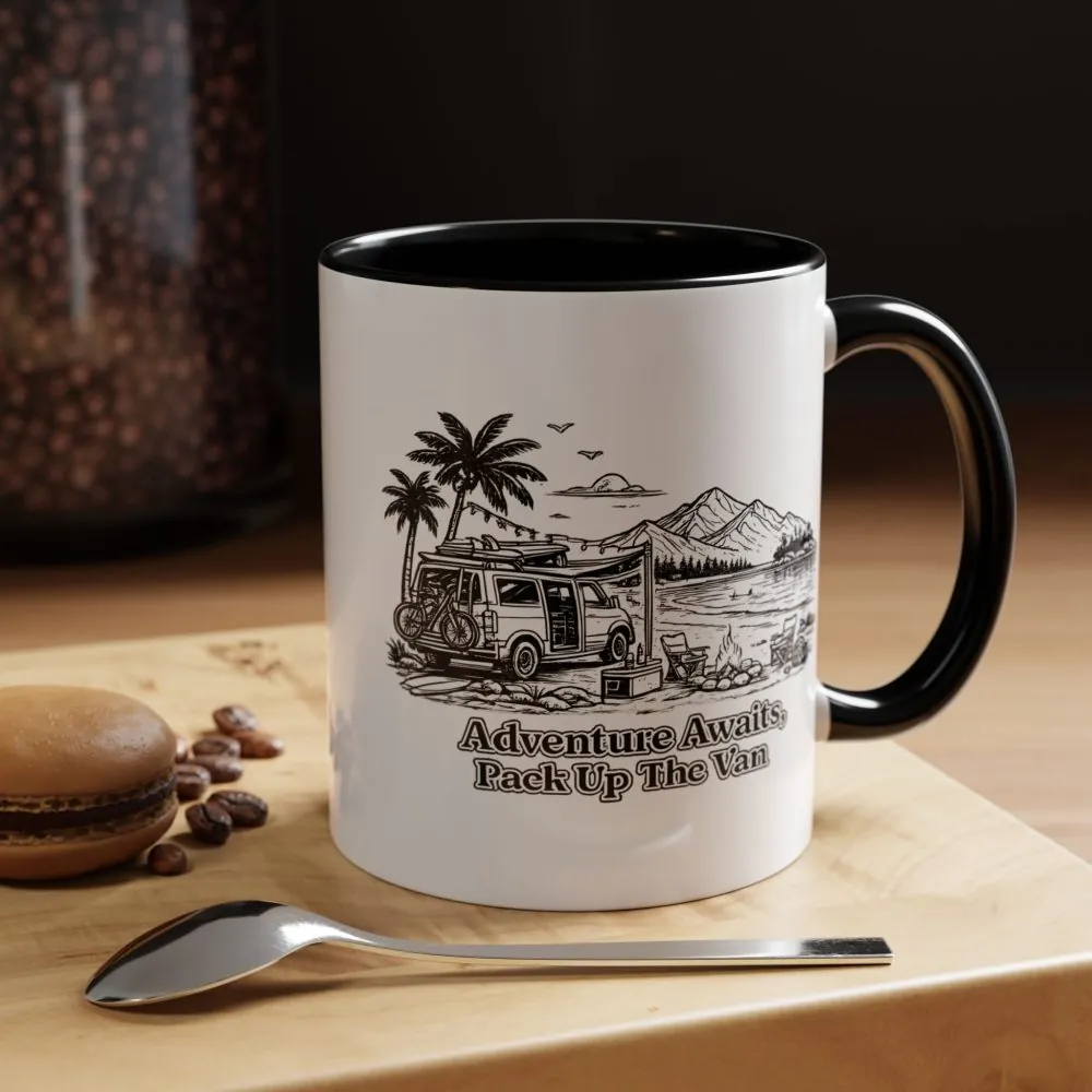 14002822549257618485_2048.jpeg Accent Coffee Mug (11, 15oz) — "Adventure Awaits,Pack Up The Van" Design Minimal-Line