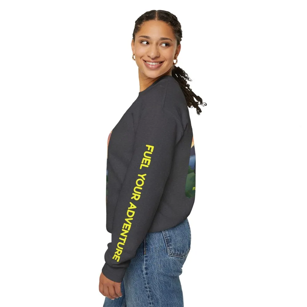 Unisex Heavy Blend™ Crewneck Sweatshirt — "Fuel Your Adventure" Design Sitcom-Line