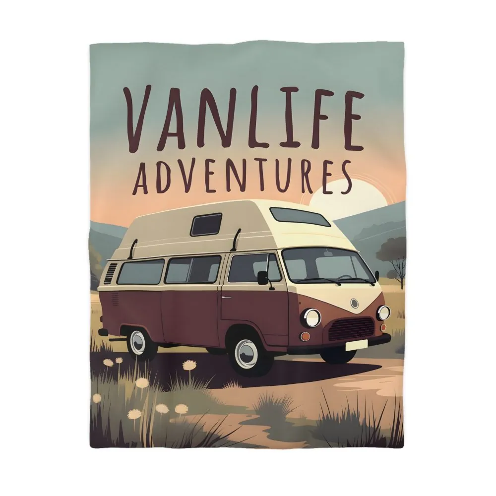 Duvet Cover - 'Vanlife Adventures' Retro Camper Bedding