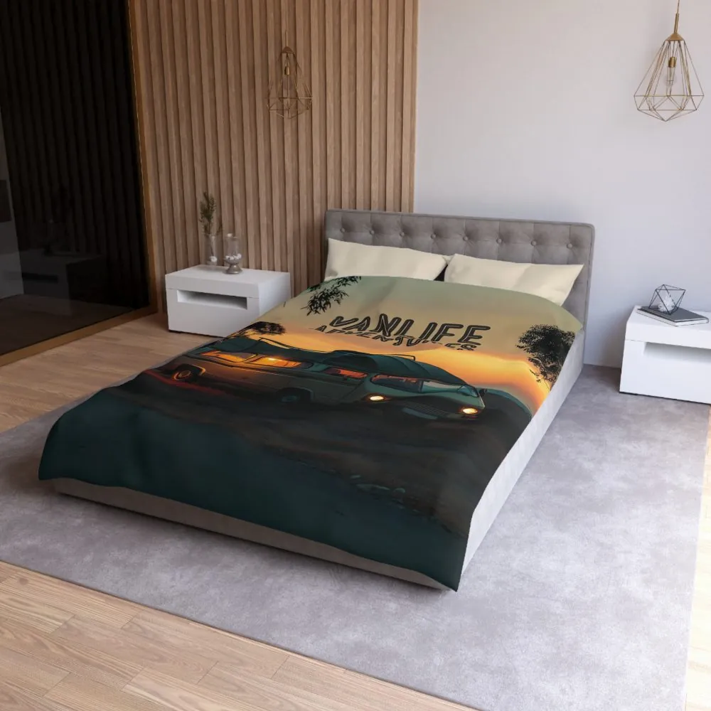 14047499088826189690_2048.jpeg Duvet Cover — 'Vanlife Adventures' Sunset Camper Bedding