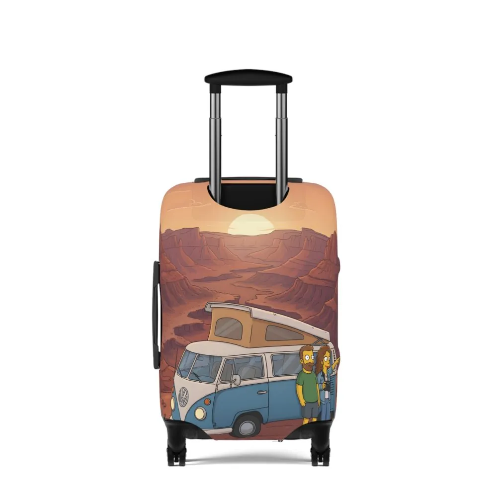 Luggage Cover — Adventure Camper Sketch Travel Suitcase(Design Sitcom-Line)