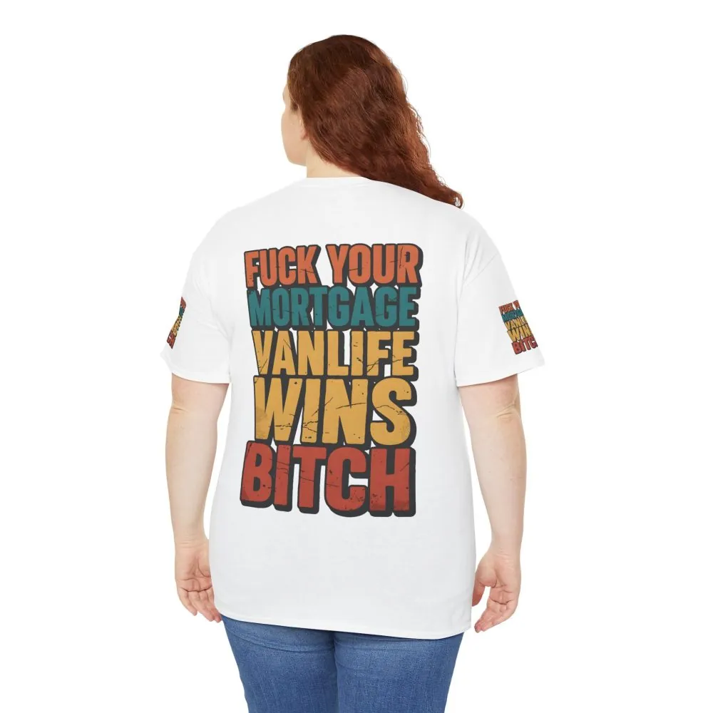 Unisex Heavy Cotton Tee — "Fuck Your Mortgage" Design F**K-Line