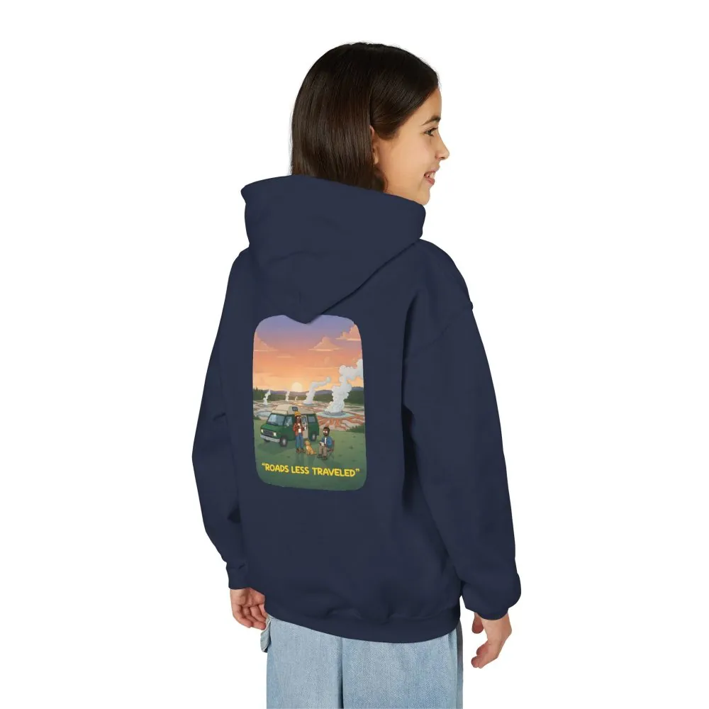 Youth Hoodie(Gildan) – "Roads Less Traveled" (Design Sitcom-Line)