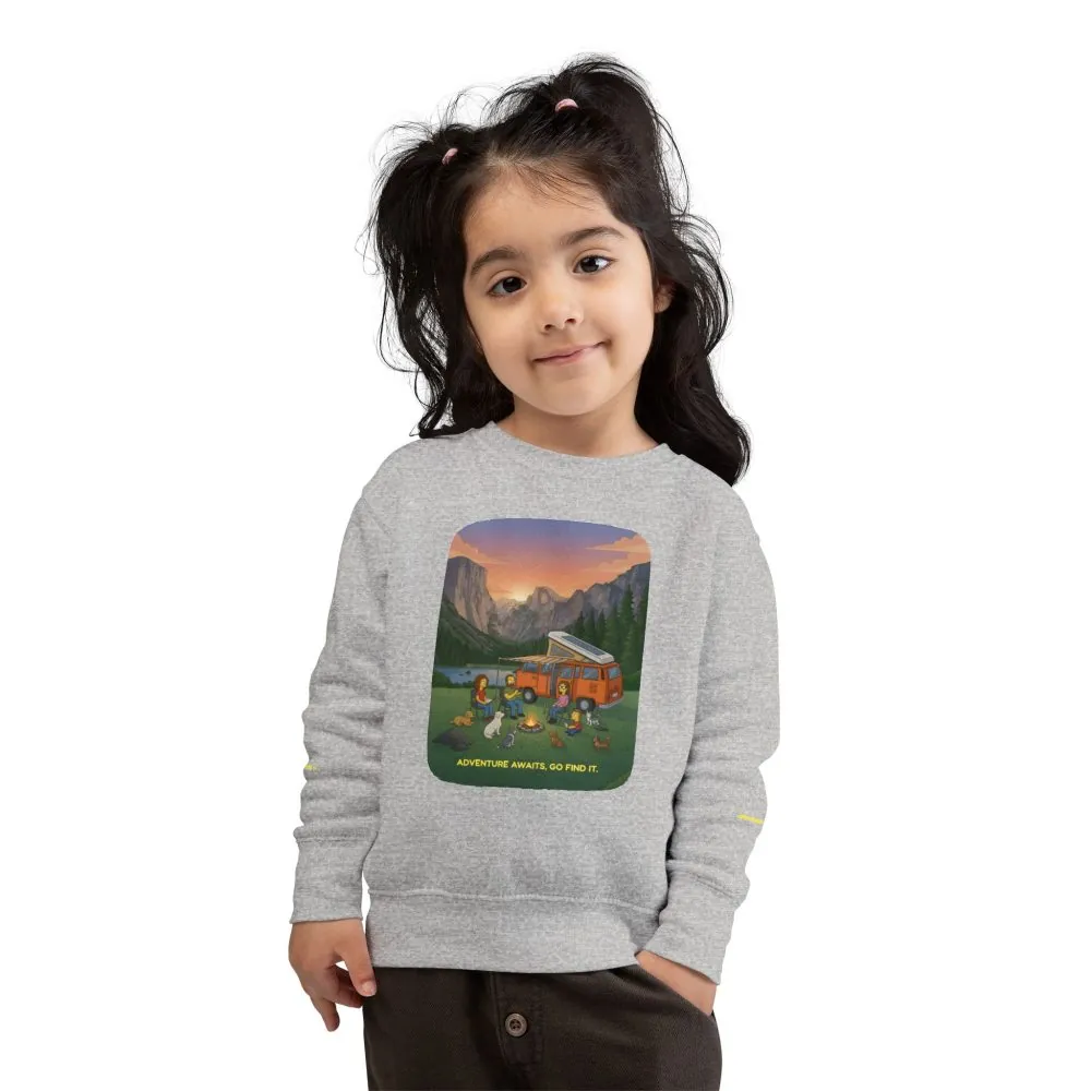 Toddler Sweatshirt - "Adventure Awaits-Go Find It" (Design Sitcom-Line)