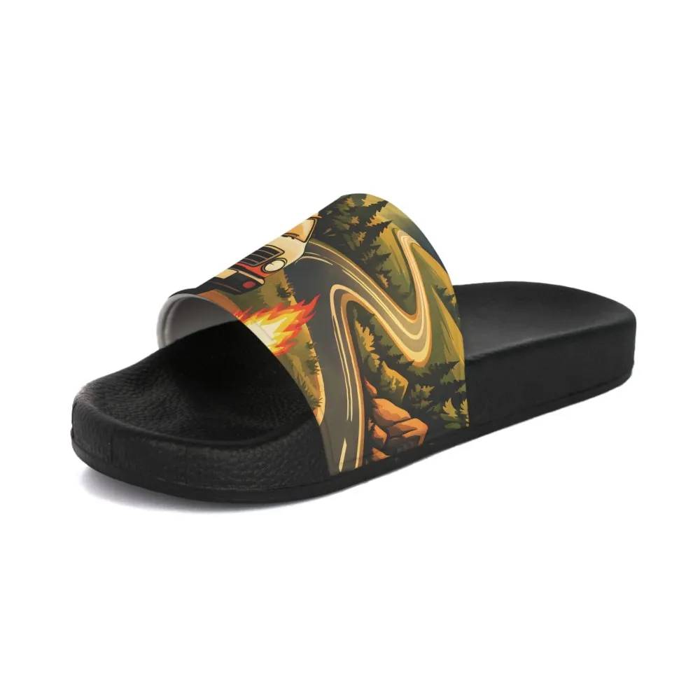 14122275576912957659_2048.jpeg Women's Slide Sandals - Orange Camper Slides (Scenic-Line)
