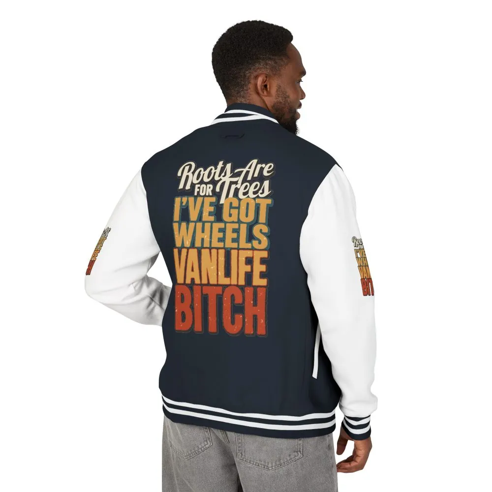 Unisex Heavyweight Letterman Jacket — "Roots Are For Trees" Design F**K-Line