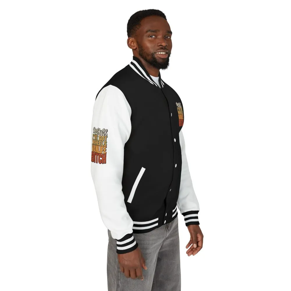 Unisex Heavyweight Letterman Jacket — "Roots Are For Trees" Design F**K-Line