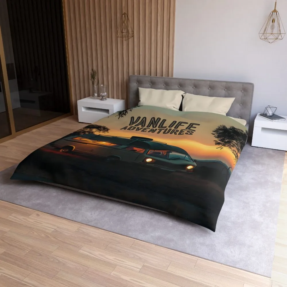 14140972348293016497_2048.jpeg Duvet Cover — 'Vanlife Adventures' Sunset Camper Bedding
