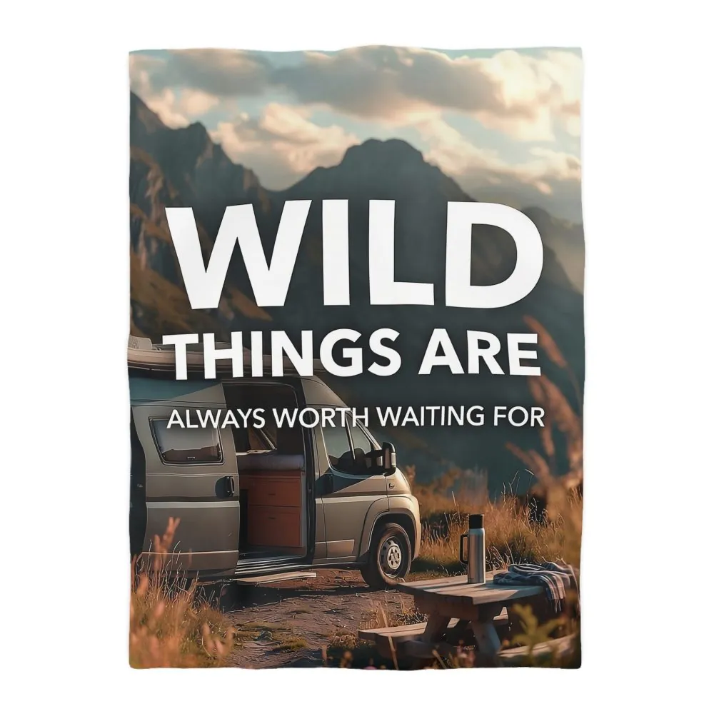 141443800833780527_2048.jpeg Duvet Cover — "Wild Things Are Always Worth Waiting For" Scenic Camper Bedroom Decor