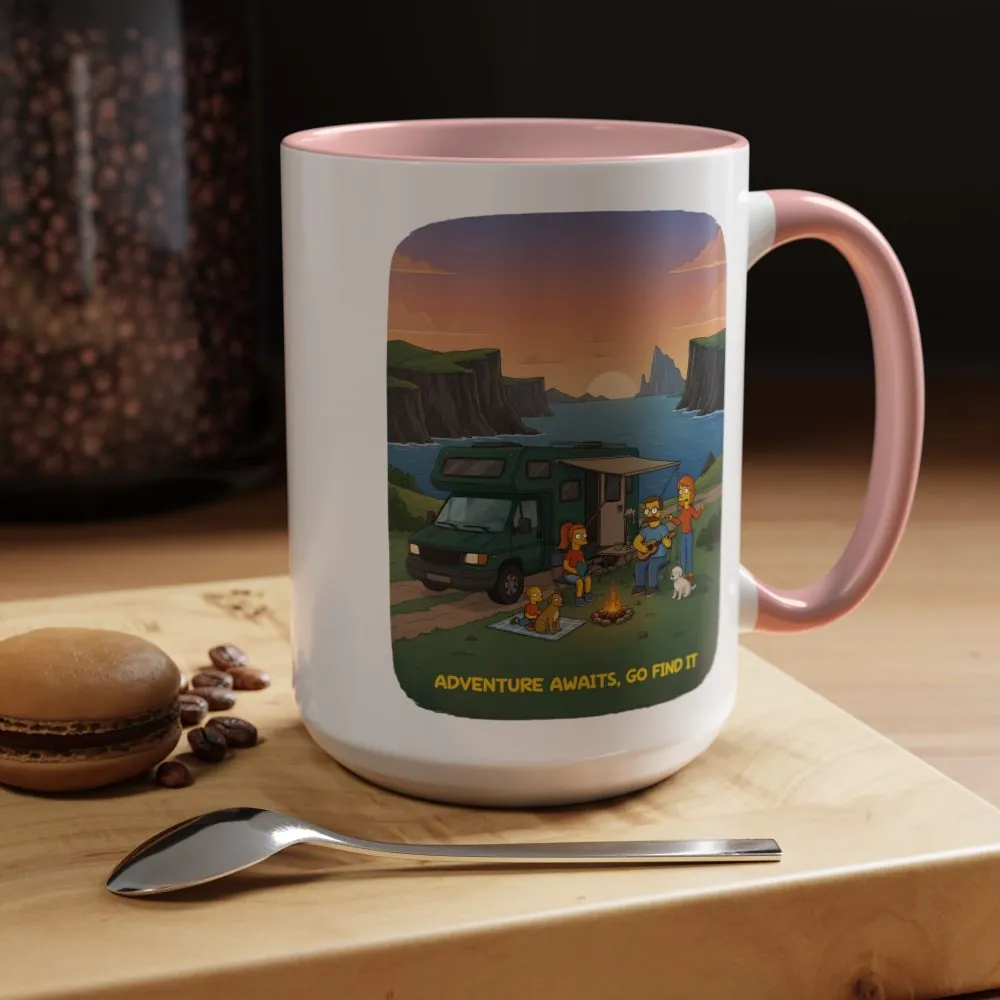 14146366707266125536_2048.jpeg Accent Coffee Mug (11, 15oz) — "Adventure Awaits-Go Find It"" Design Sitcom-Line
