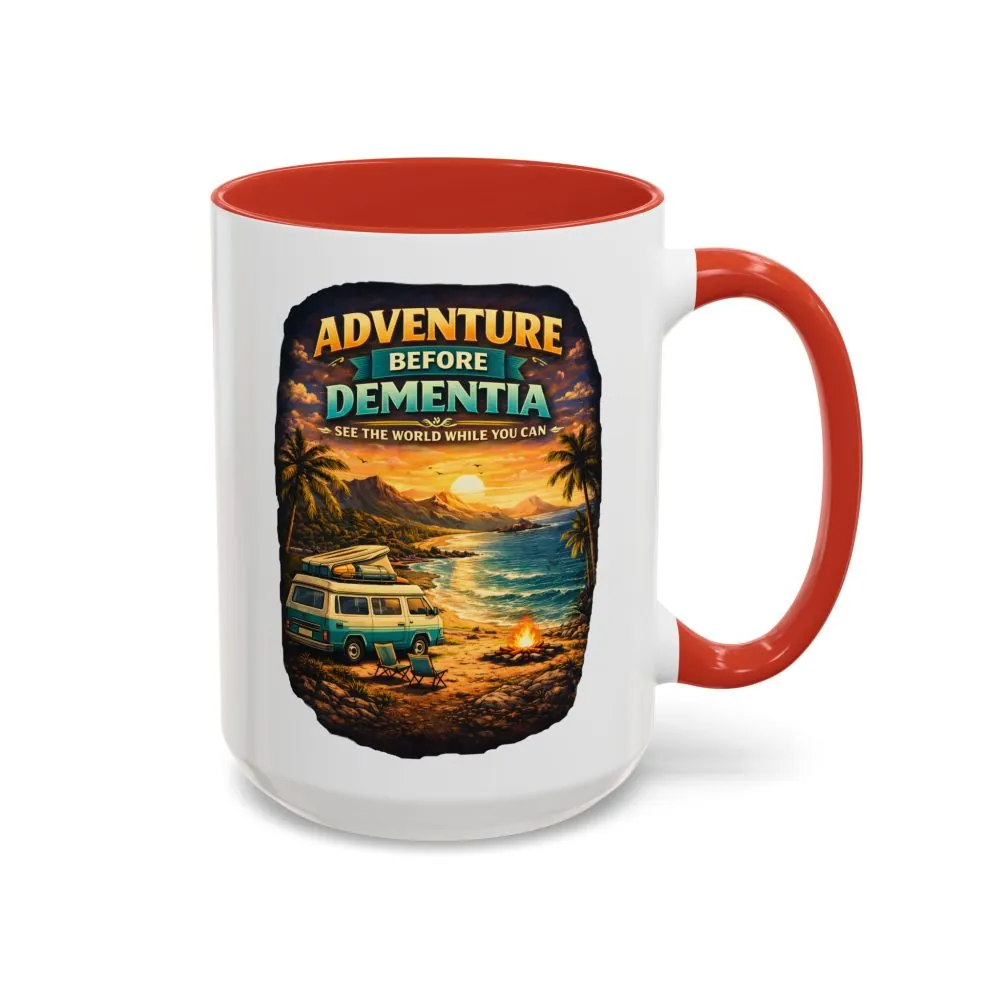 Accent Coffee Mug (11, 15oz) — "Adventure Before Dementia" Design Scenic-Line