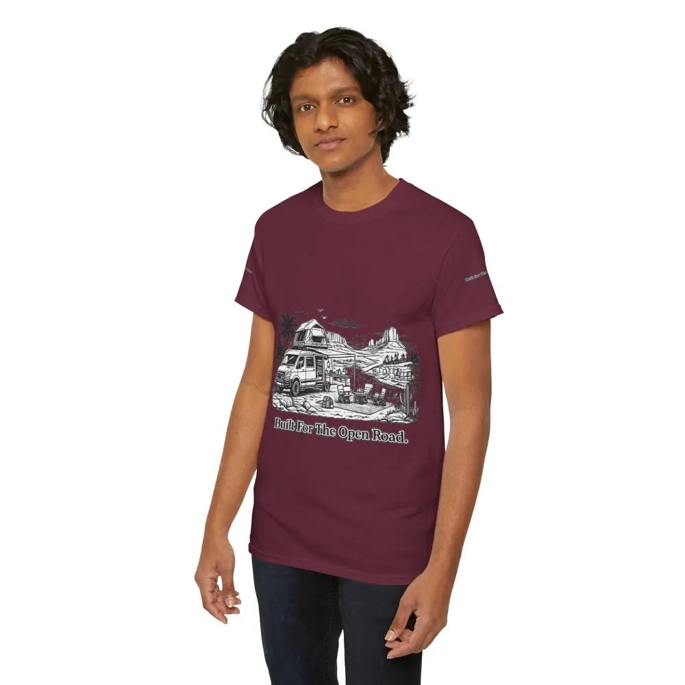 14148562665184668583_2048.jpeg Unisex Heavy Cotton Tee — "Built For The Open Road" Design Minimal-Line