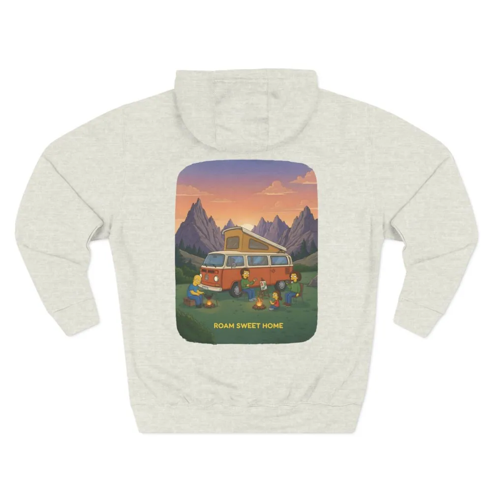 Three-Panel Fleece Hoodie - "Roam Sweet Home" Design Sitcom-Line