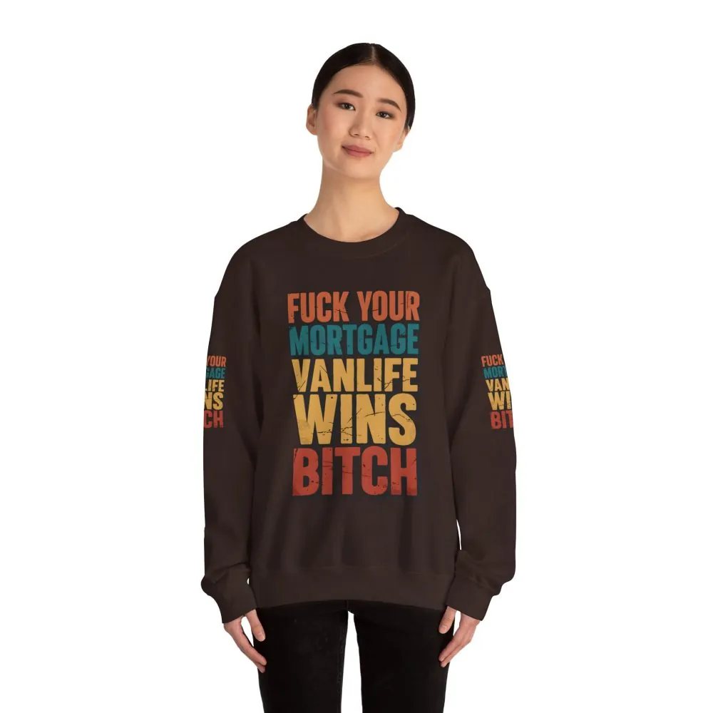Unisex Heavy Blend™ Crewneck Sweatshirt — "Fuck Your Mortgage" Design F**K-Line