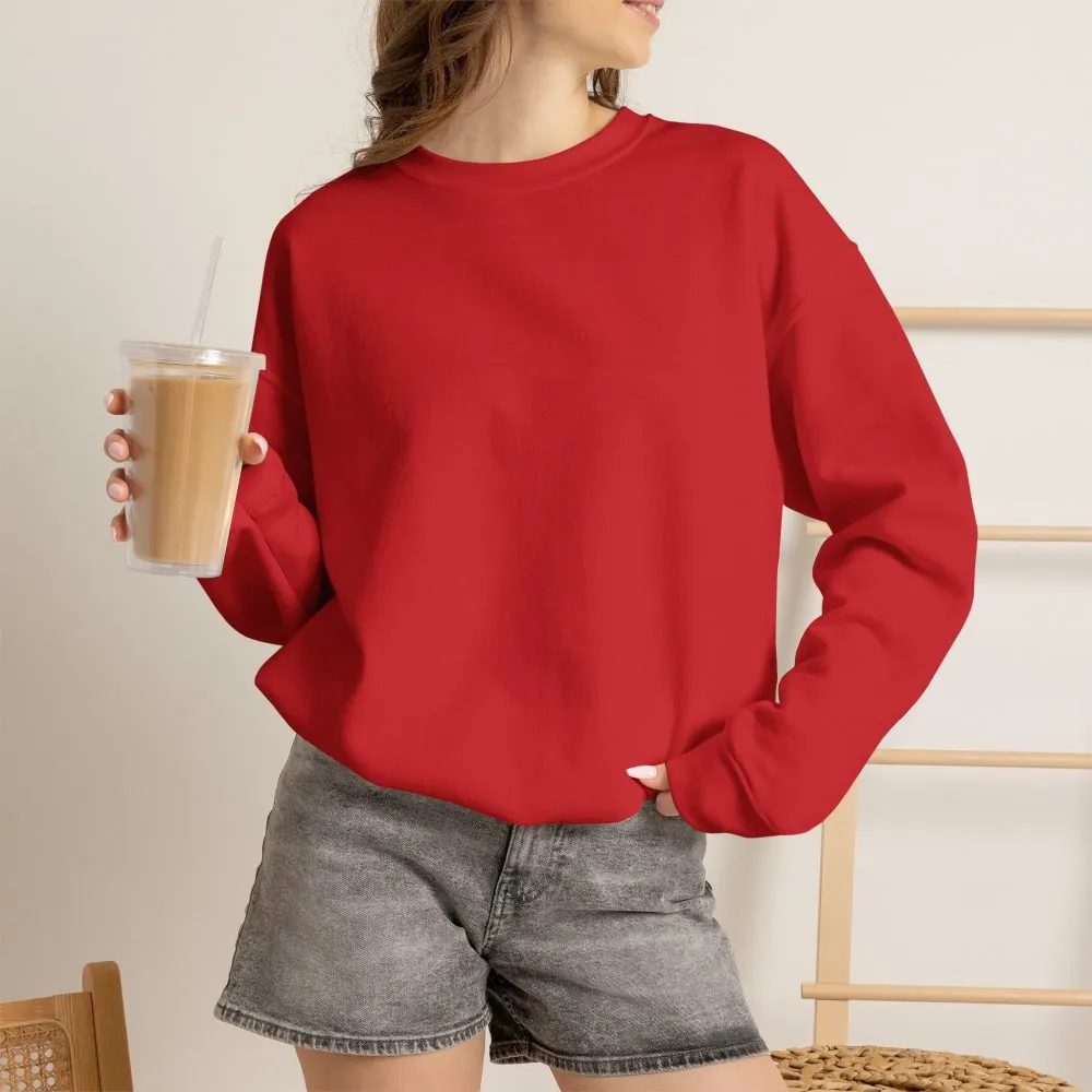 Crewneck Sweatshirt — "Adventure Awaits-Go Where You Feel Most Alive" (Only Back printed) Vintage Camper Van Outdoor Graphic