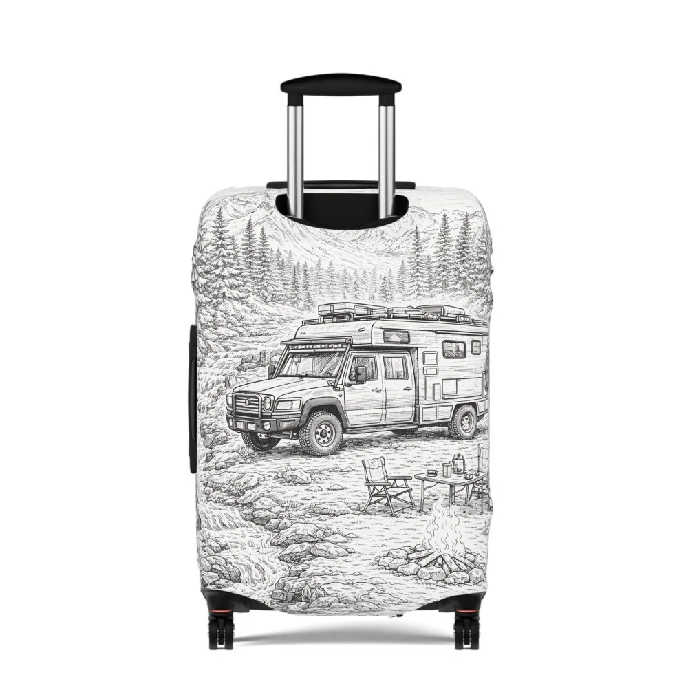 14183651374767661081_2048.jpeg Luggage Cover — Adventure Camper Sketch Travel Suitcase