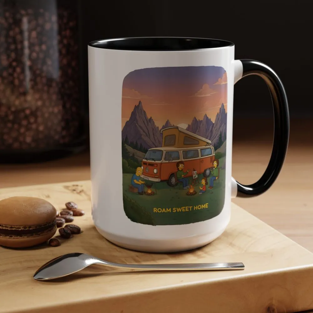 Accent Coffee Mug (11, 15oz) — "Roam Sweet Home" Design Sitcom-Line