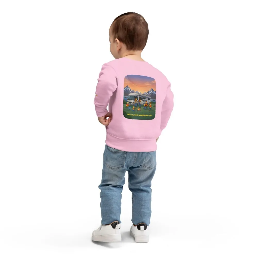 14189900507675049373_2048.jpeg Toddler Sweatshirt - "Not All Who Wander Are Lost" (Design Sitcom-Line)