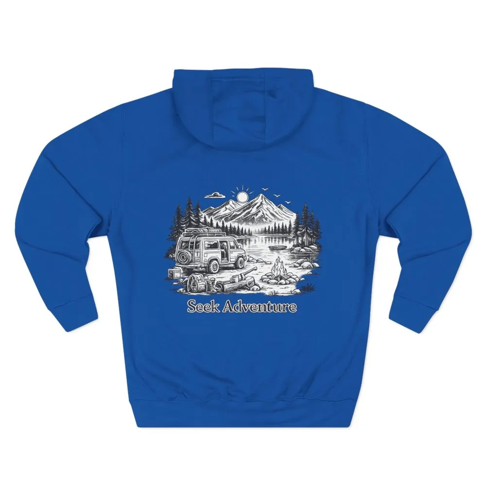 14211293577065911142_2048.jpeg Three-Panel Fleece Hoodie - "Seek Adventure" Design Minimal-Line