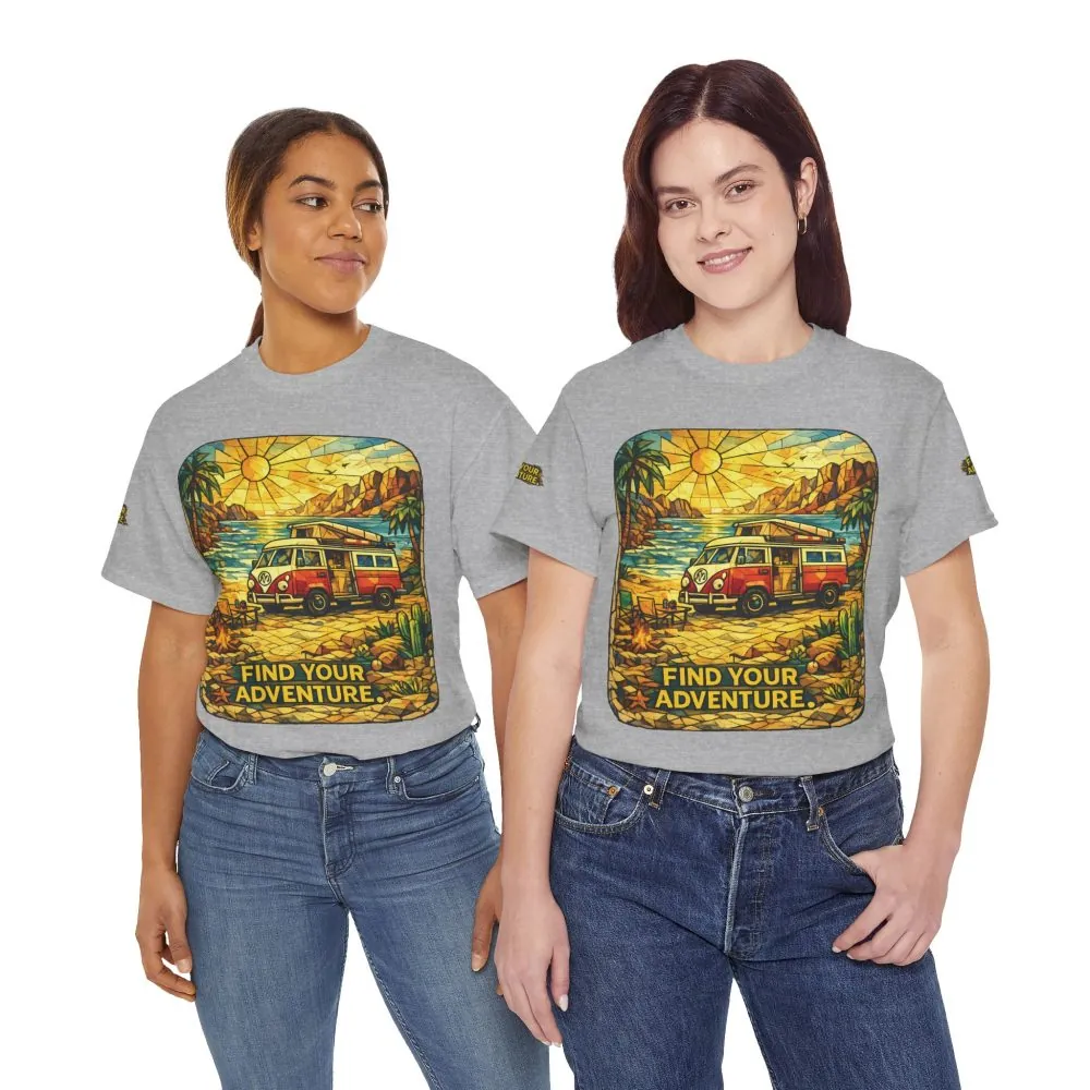 14219515715201840466_2048.jpeg Unisex Heavy Cotton Tee — "Find Your Adventure" Design Cubic-Line