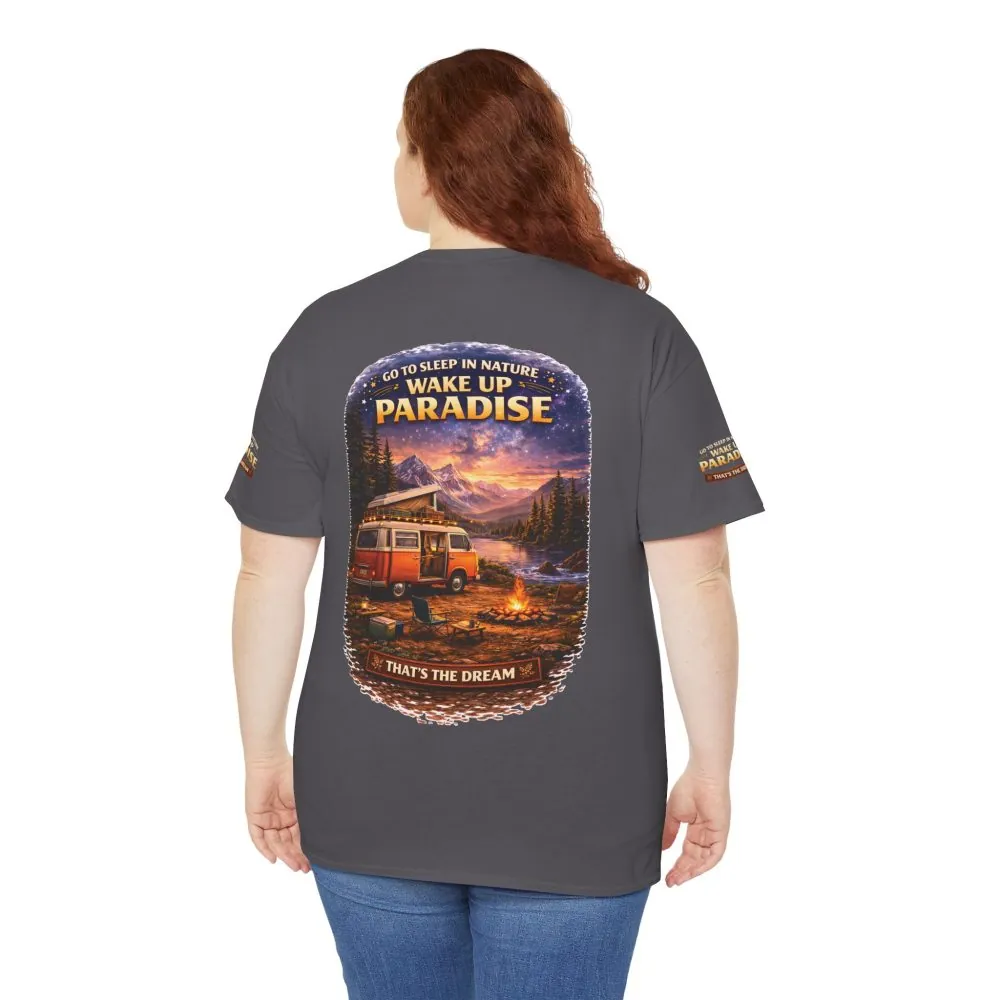 Unisex Heavy Cotton Tee — "Go Sleep In Nature" Design Scenic-Line