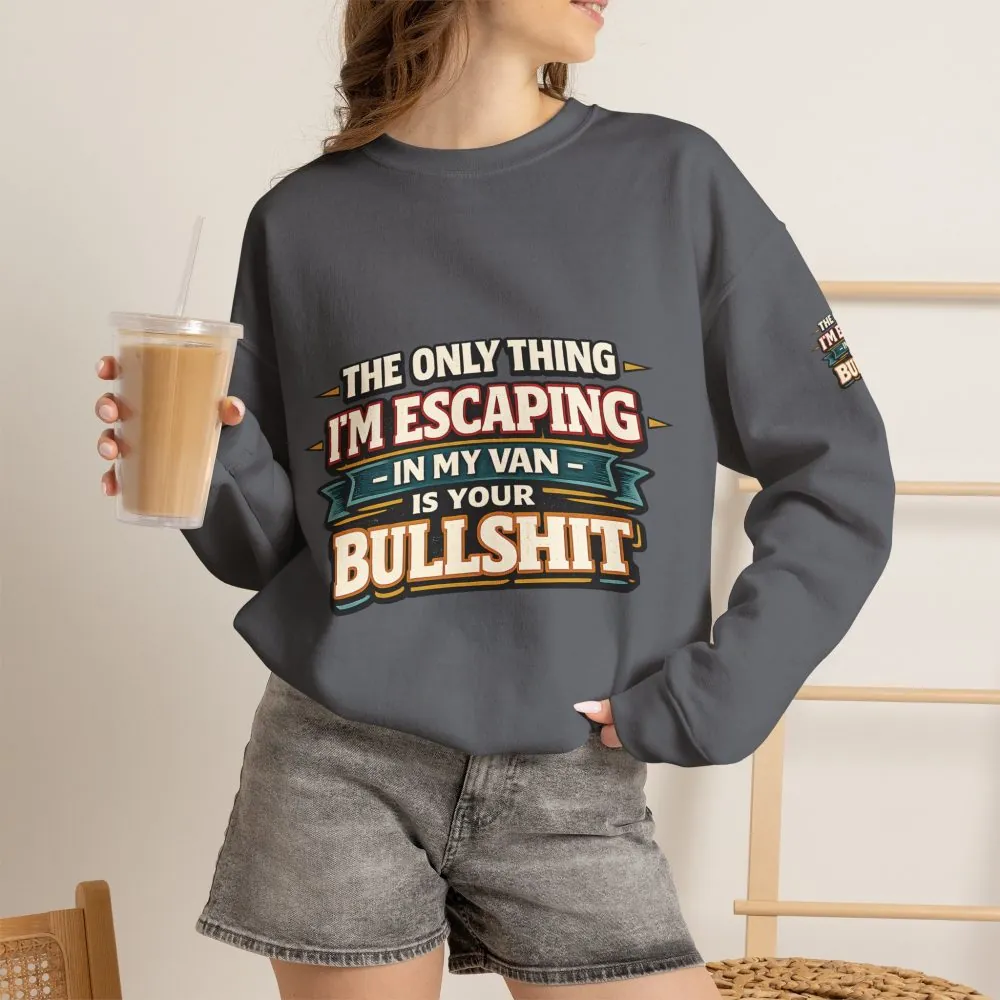 Unisex Heavy Blend™ Crewneck Sweatshirt — "The Only Thing I´m Escaping" Design F**K-Line