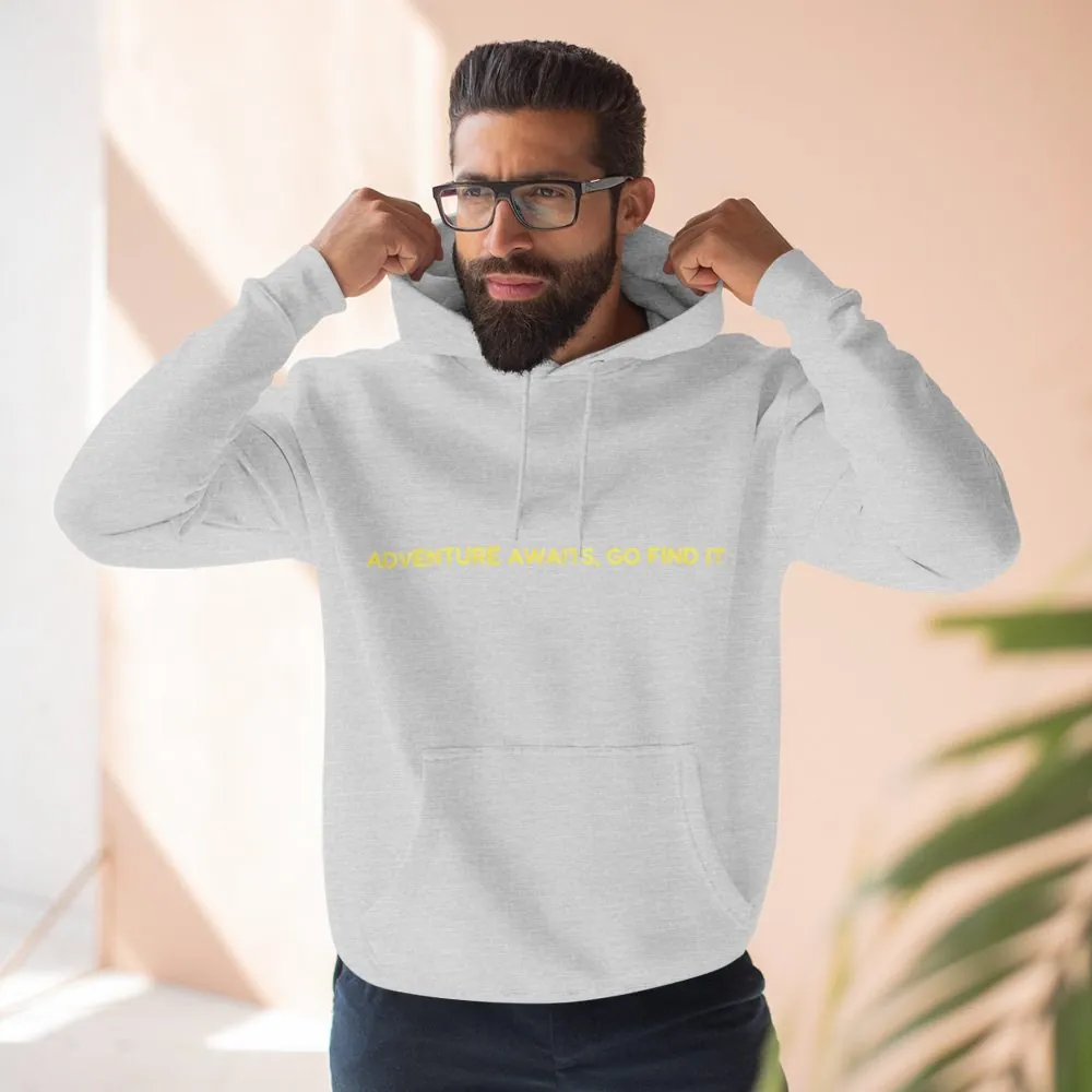 14227921739932771863_2048.jpeg Three-Panel Fleece Hoodie - "Adventure Awaits-Go Find It"" Design Sitcom-Line