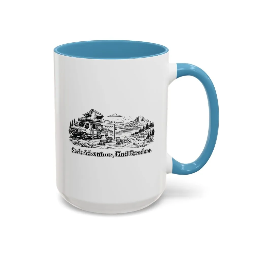 14230097681154064201_2048.jpeg Accent Coffee Mug (11, 15oz) — "Seek Adventure, Find Freedom" Design Minimal-Line