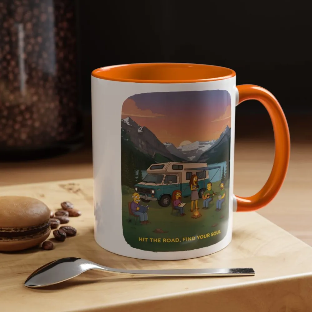 Accent Coffee Mug (11, 15oz) — "Hit The Road-Find Your Soul" Design Sitcom-Line