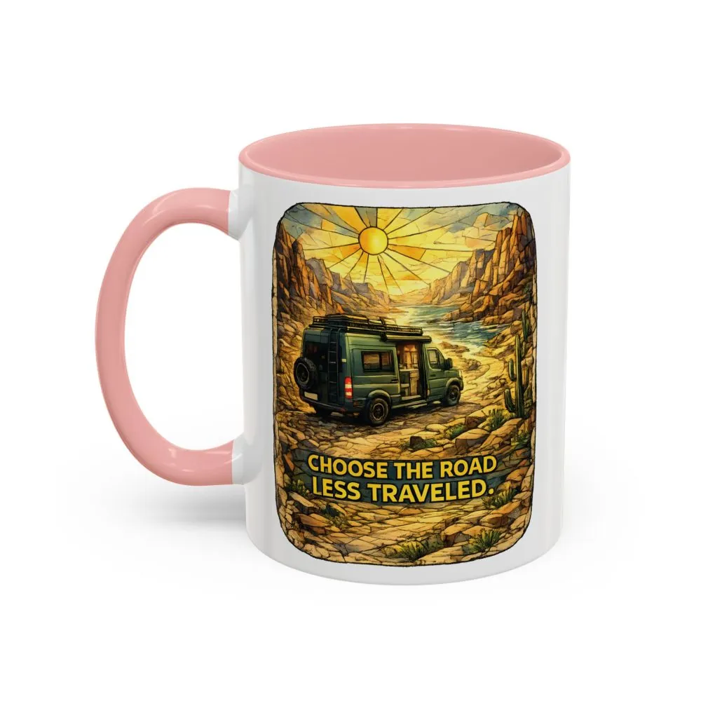 14241755069918045183_2048.jpeg Accent Coffee Mug (11, 15oz) — "Choose The Road Less Traveled" Design Cubic-Line