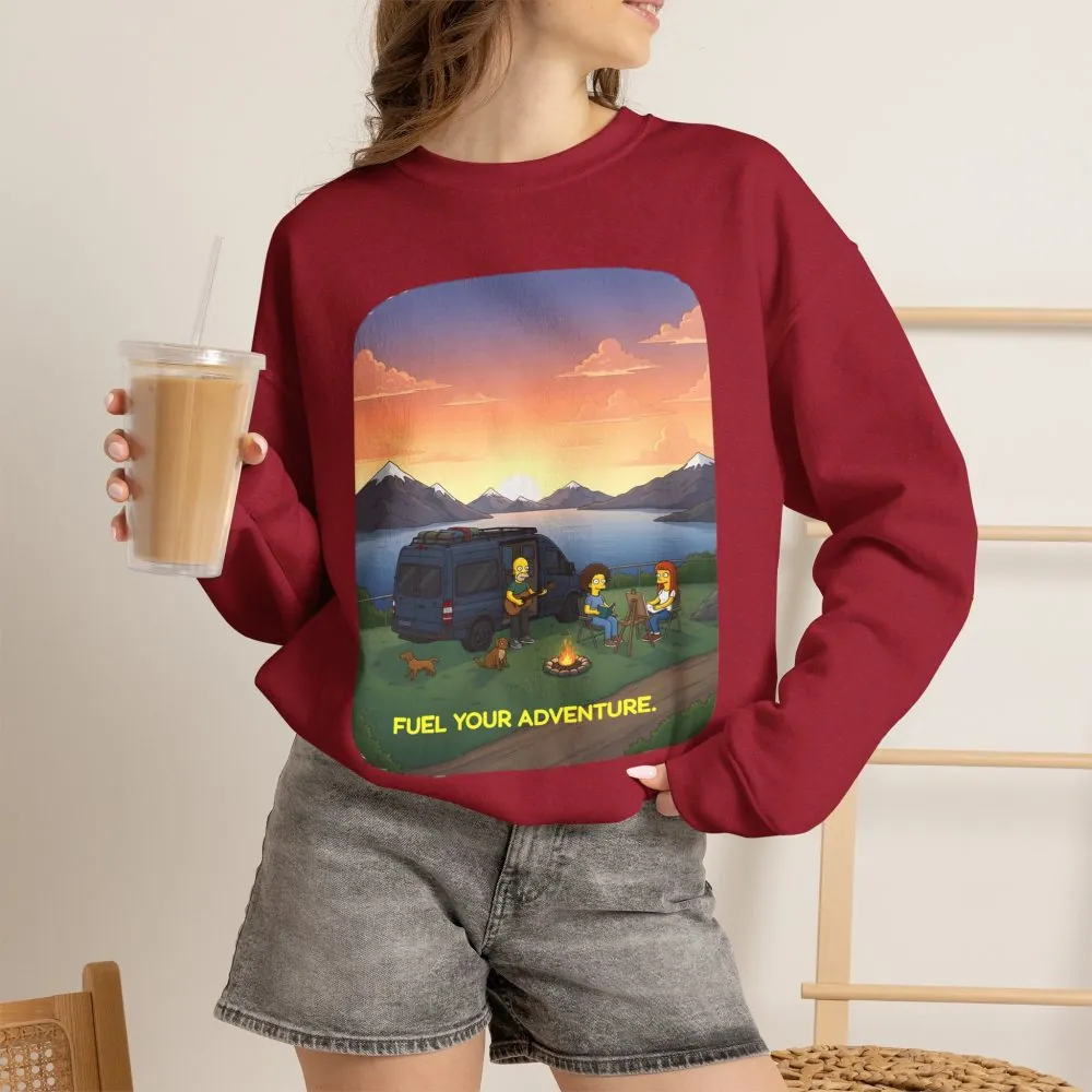 Unisex Heavy Blend™ Crewneck Sweatshirt — "Fuel Your Adventure" Design Sitcom-Line