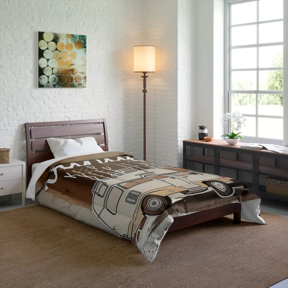 Comforter - "Vanlife: Keep It Simple, Keep It Wild, Keep It Free" Camper Bedding