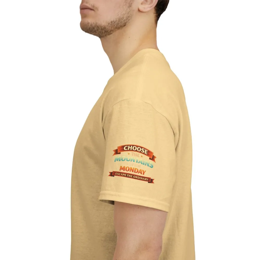 Unisex Heavy Cotton Tee — "Choose The Mountens" Design Scenic-Line