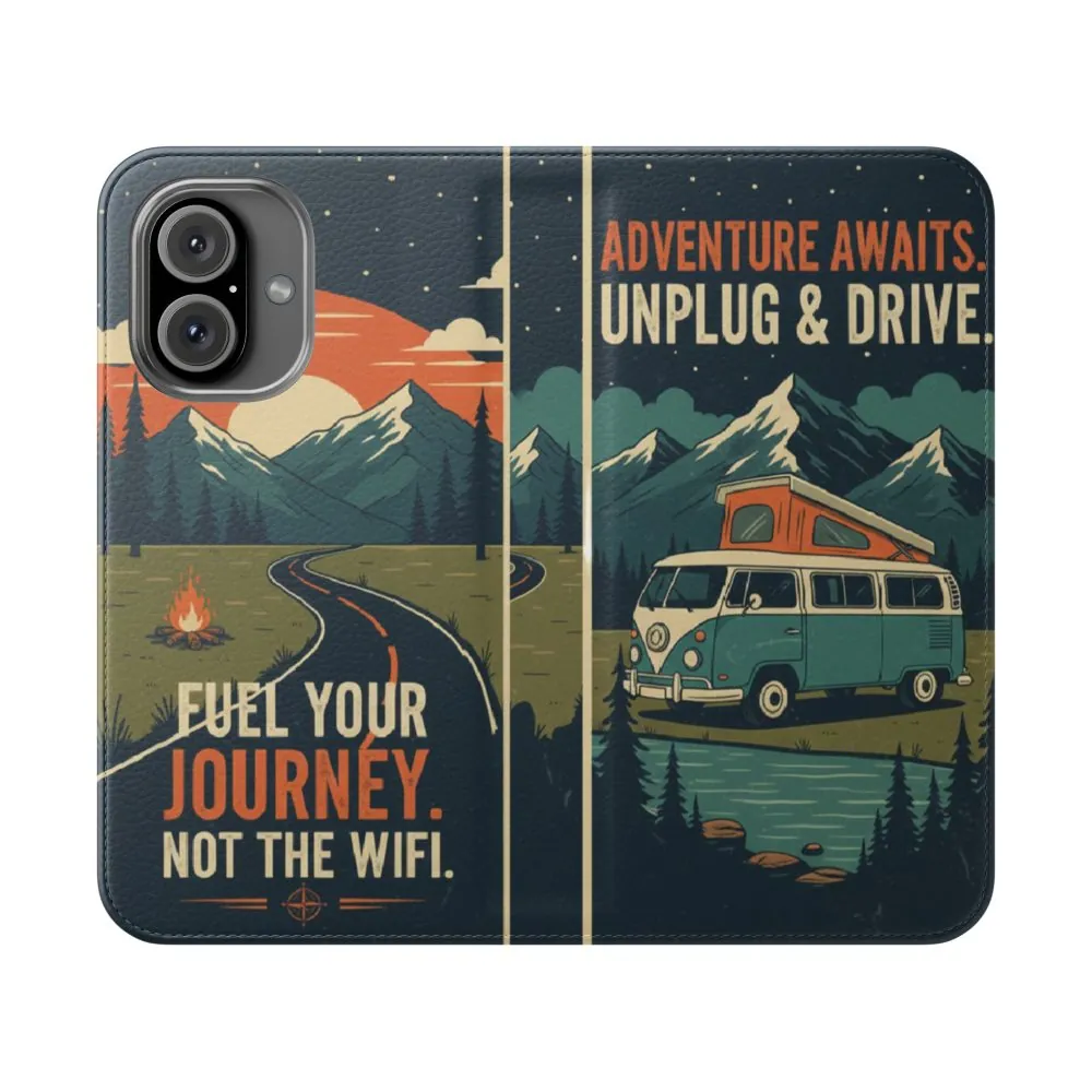 Flip Phone Case — "Fuel Your Journey, Not the Wifi" Wallet Cover